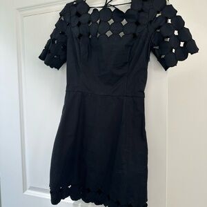 Anthropologie Black Cutout Mini Dress